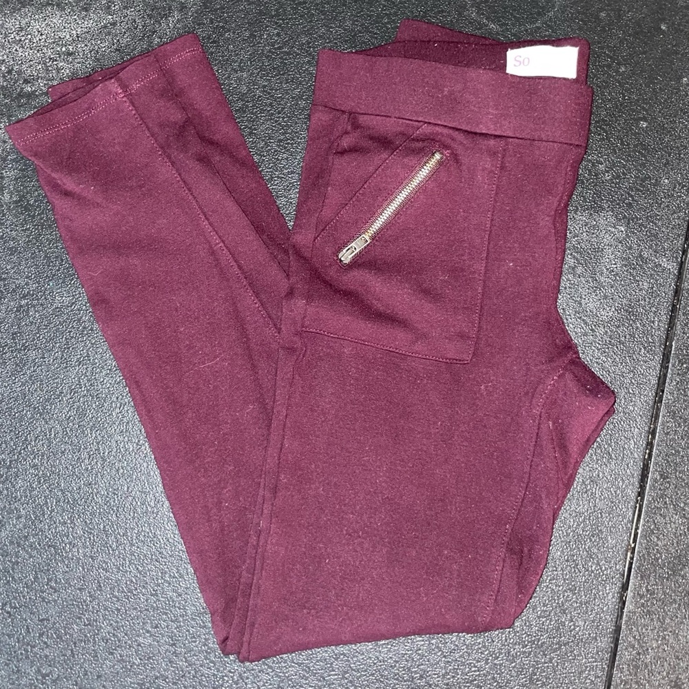 Girls burgundy leggings